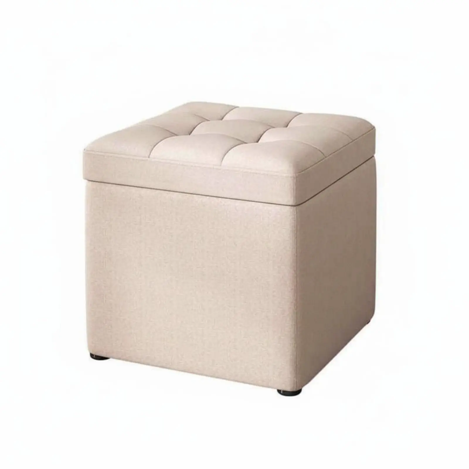 布張りの低いスツール-シンプルなデザイン-布張りのフットレスト-多機能パッド入りシート-オフィスワーカー、アパート住居者向け