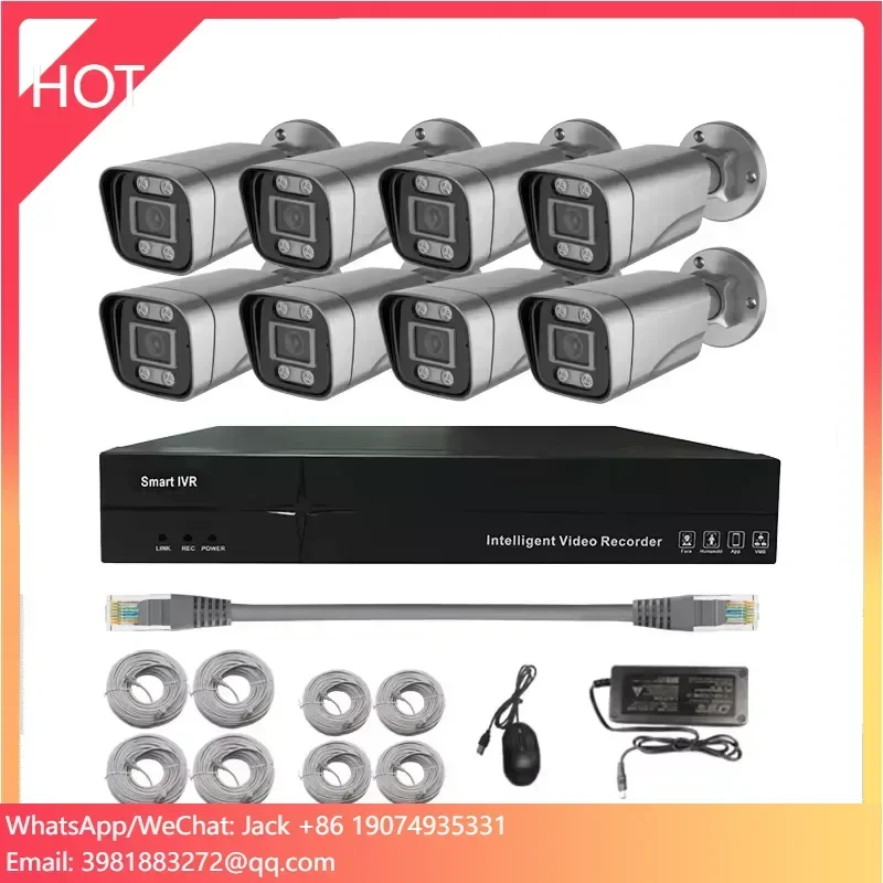 

Outdoor 4mp CCTV Camera System 8ch Network Camera Kit Home Security AHD POE NVR Kit