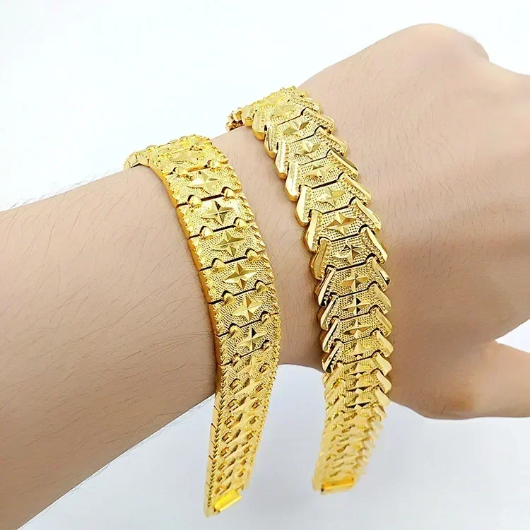 High-quality gold bracelet 24k domineering watch chain real gold jewelry 999 high-end jewelry AU750 mens and womens bracelets