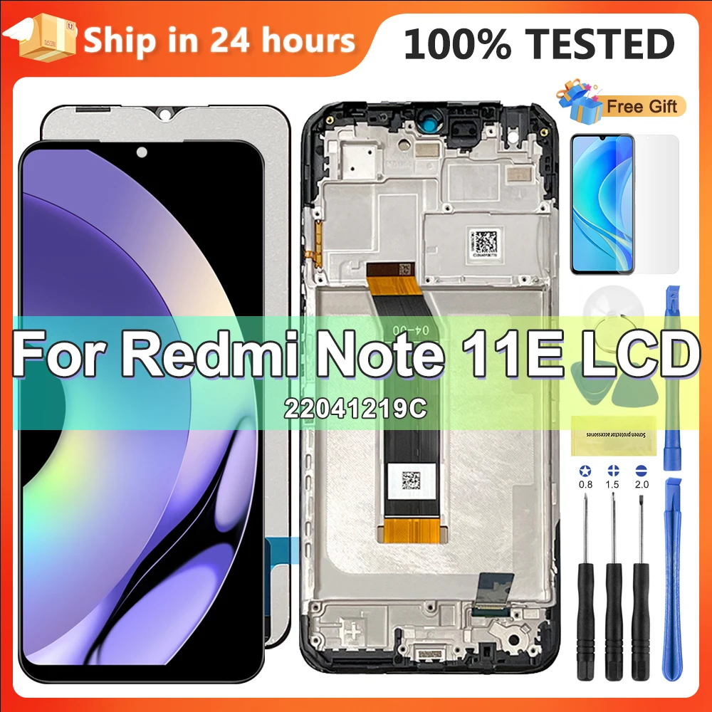 Screen for Xiaomi Redmi Note 11E 22041219C Lcd Display Digital Touch Screen with Frame for Redmi 10 5G 22041219G 22041219NY
