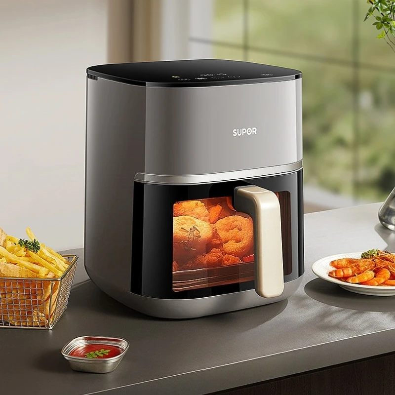 New Visible Air Fryer, Double Heating Source Stainless Steel Liner Zero Coating Large Capacity Household Electric Oven