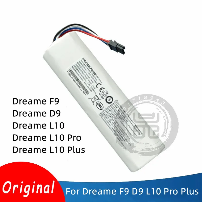 

Original Battery for Dreame Robot Vacuum Mop Cleaner D9 F9 L10 L10 Pro 5200mAh Lithium-ion Battery Pack 4INR19/66-2