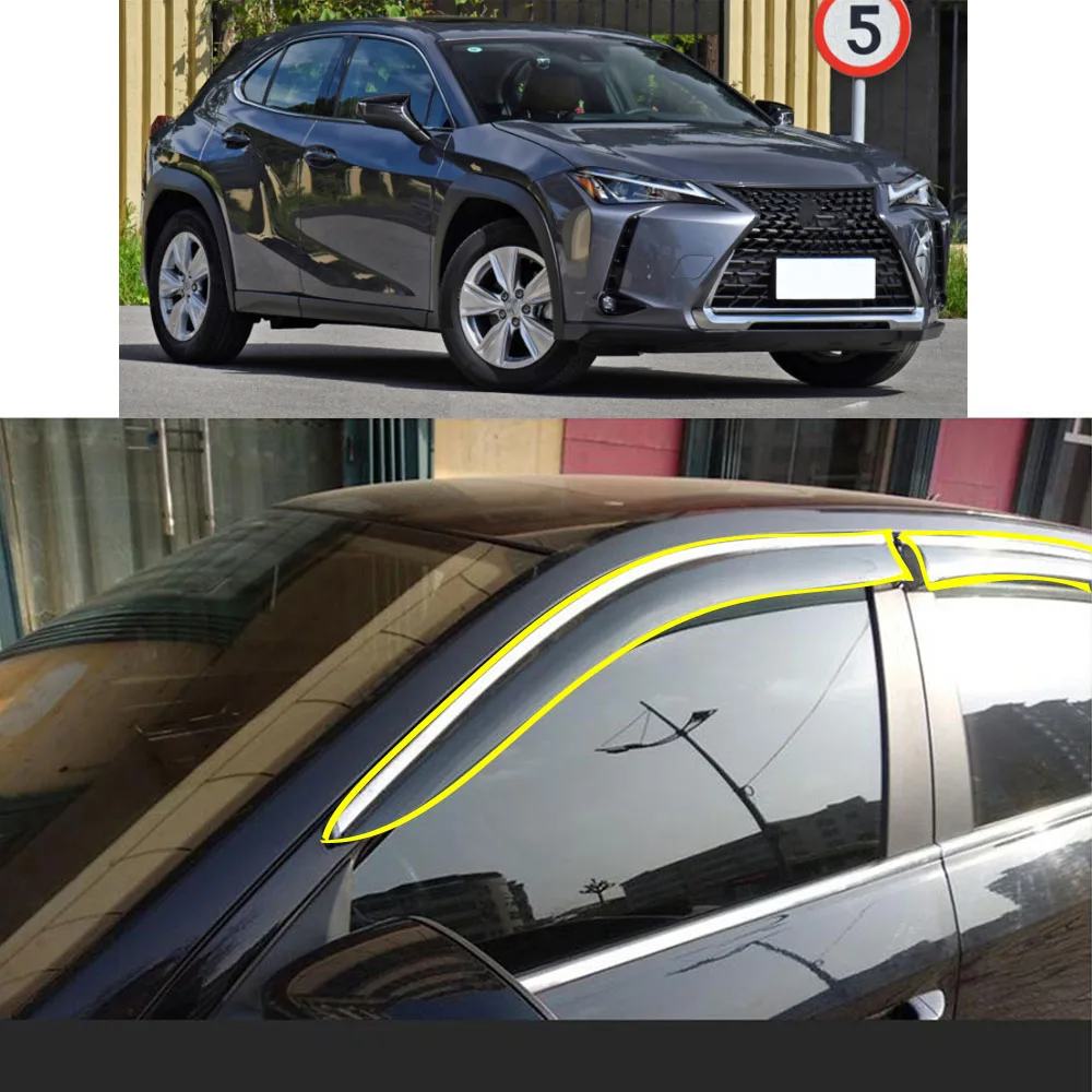 

Car Body Styling Sticker Plastic Window Glass Wind Visor Rain/Sun Guard Vent Parts For LEXUS UX 2019 2020 2021 2022