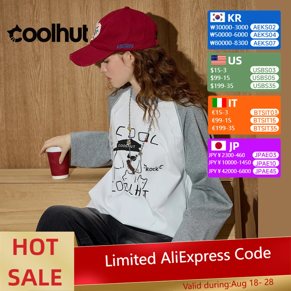 

COOLHUT y2k графические футболки женские американские ретро цветные блоки футболка с рукавами реглан кружевная отделка с длинным рукавом повседневный осенний графический топ