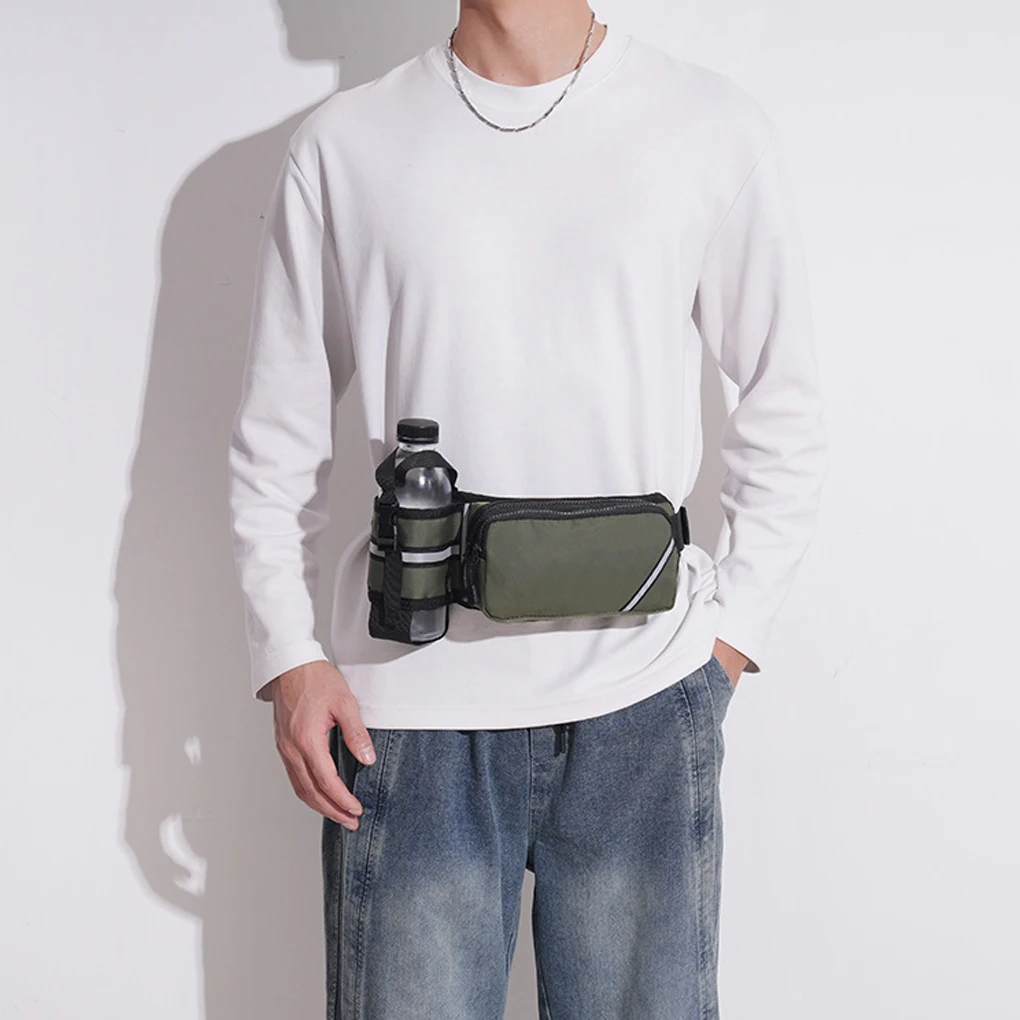 Outdoor Essential Waist Pack With Water Bottle Holder And Waterproof Running Bag Waterproof Running gray