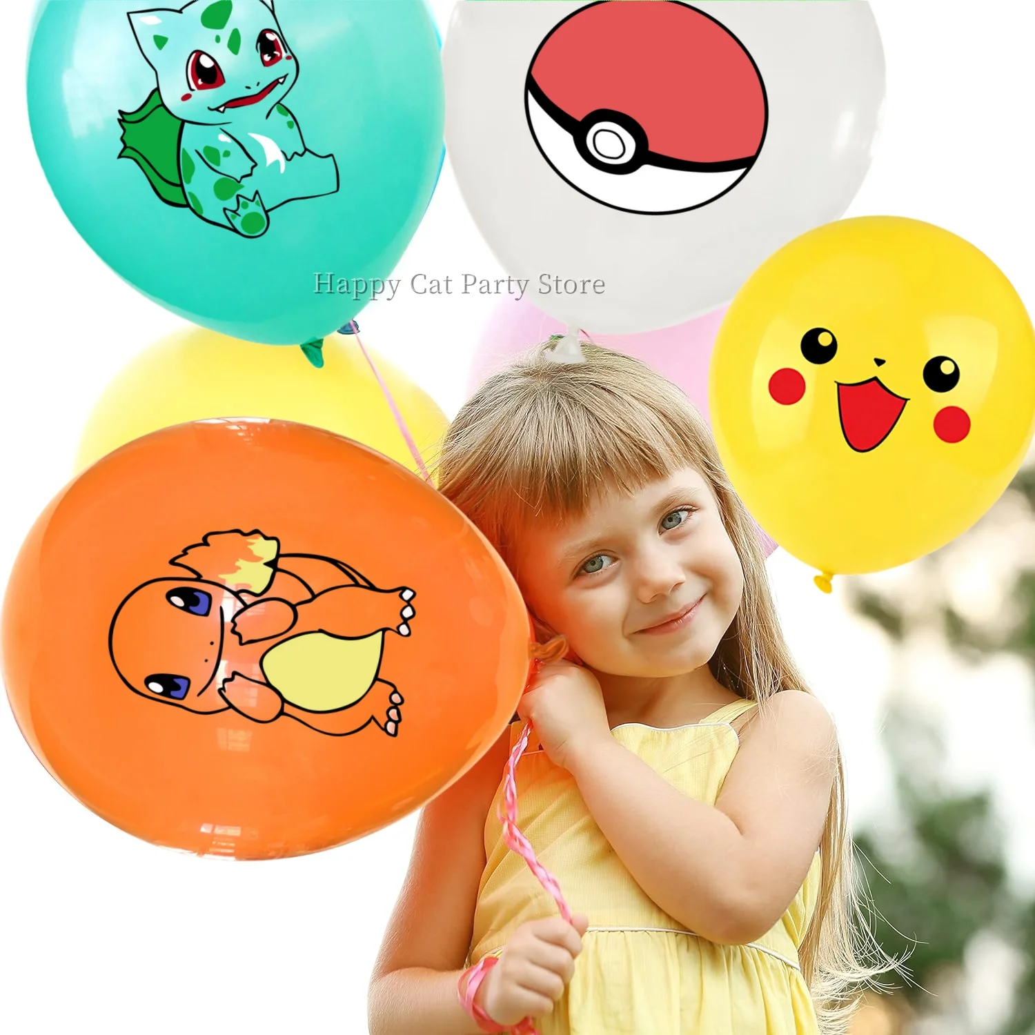 Pokeball-Luftballons, Geburtstagsparty-Dekoration, Cartoon-Bulbasaur-Charizard-Luftballon, Pokeball-Luftballon, Pokeball-Party-Geschenke und -Zubehör – Detail 6