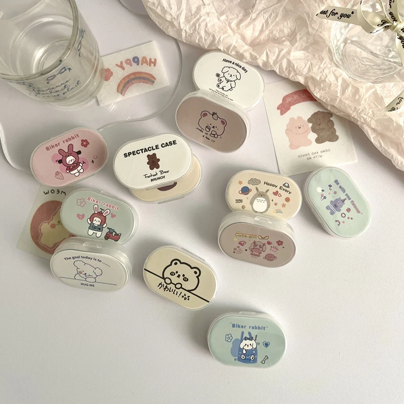 【WA】Mini Cartoon Cute Women Men Contacts Lenses Container Storage Box Portable Travel Set