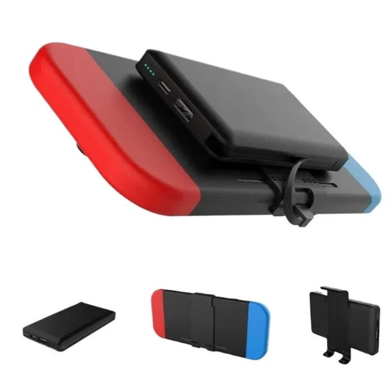 For Nintendo Switch 10000mAh Portable Power Bank Back Clip Power Pack Phone Tablet USB TypeC External Fast Charging Battery Case