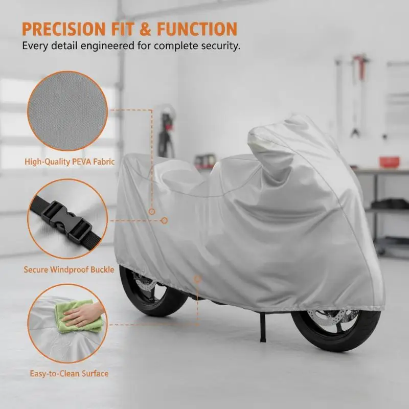 Bicycle Outdoor Cover PEVA Single Layer Rainproof Sunscreen Dustproof for E Bike Folding Bike Parking Use