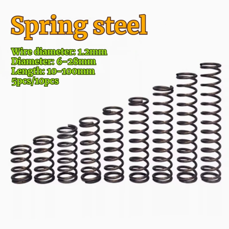 10pcs/lot compressed spring 1.2mm spring steel length 10mm-50mm