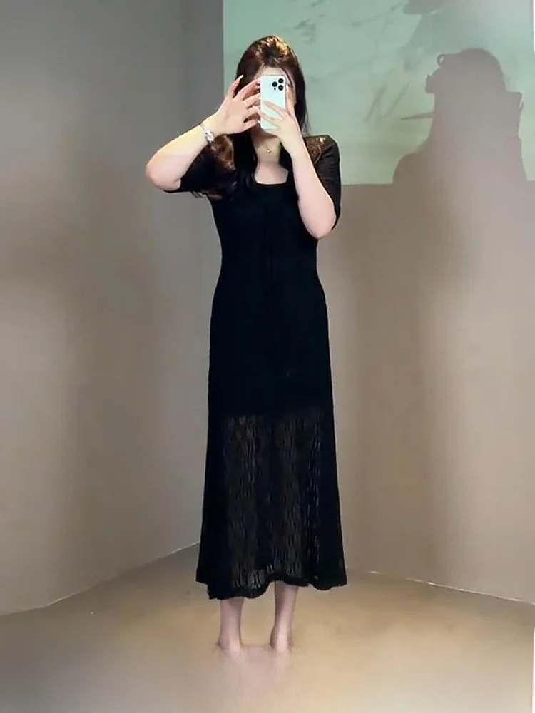 

Lace Sun Protection Cover up Set plus Size Women Summer Faion Vest Dr Korean Sle Loose Fit High Waist A-Line Skirt