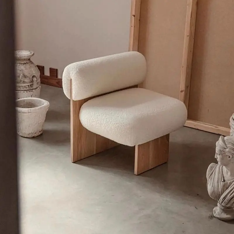 Canapé de loisirs minimaliste en bois massif, style nordique, wabi, appartement, salon, chez l'habitant, chaise simple