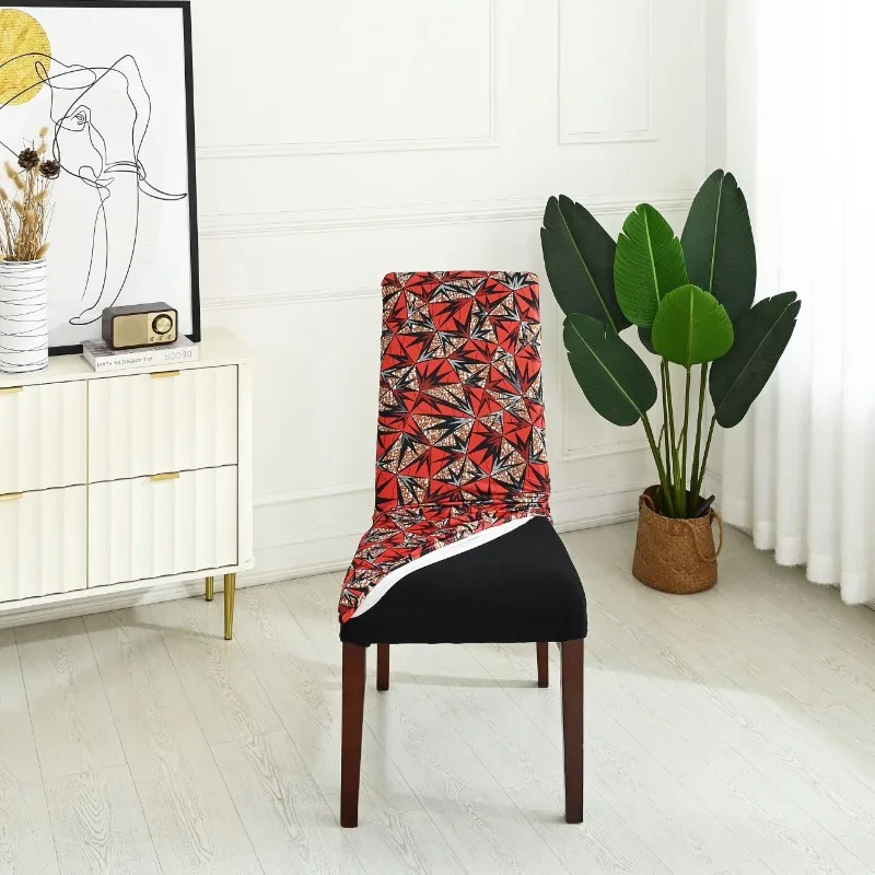 Printed Chair Cover Abstract Pattern Vibrant Colors Fade-Resistant Formaldehyde-Free Seat Cover Machine Washable Chair Protector