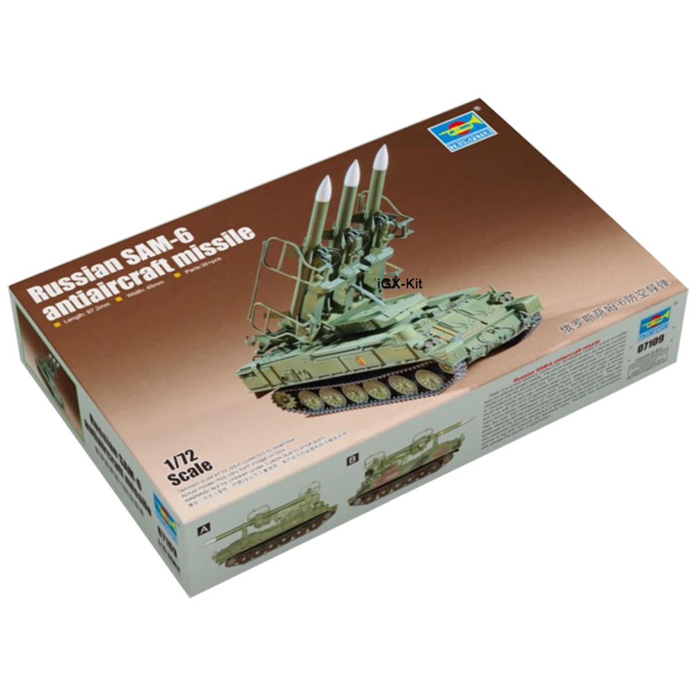 Trumpeter 07109 1/72 Russian SAM6 SAM-6 Anti Aircraft Air Defense Missile Assembly Plastic Military Toy Model Building Kit