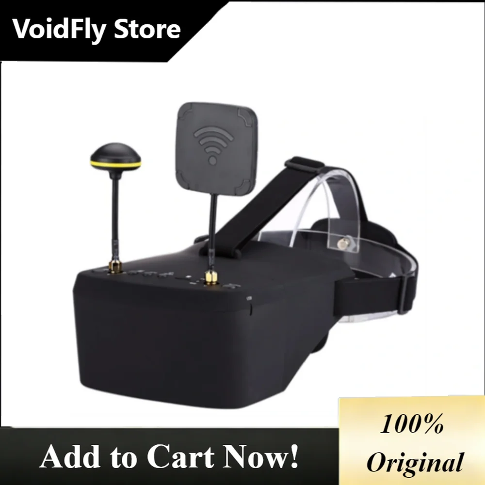 VoidFlyFPV Goggles 5.8GHz 40ch Receiver With DVR 5 Inch 800x480 HD Screen Built-in 3.7V/2000mA Battery For RC FPV Drone