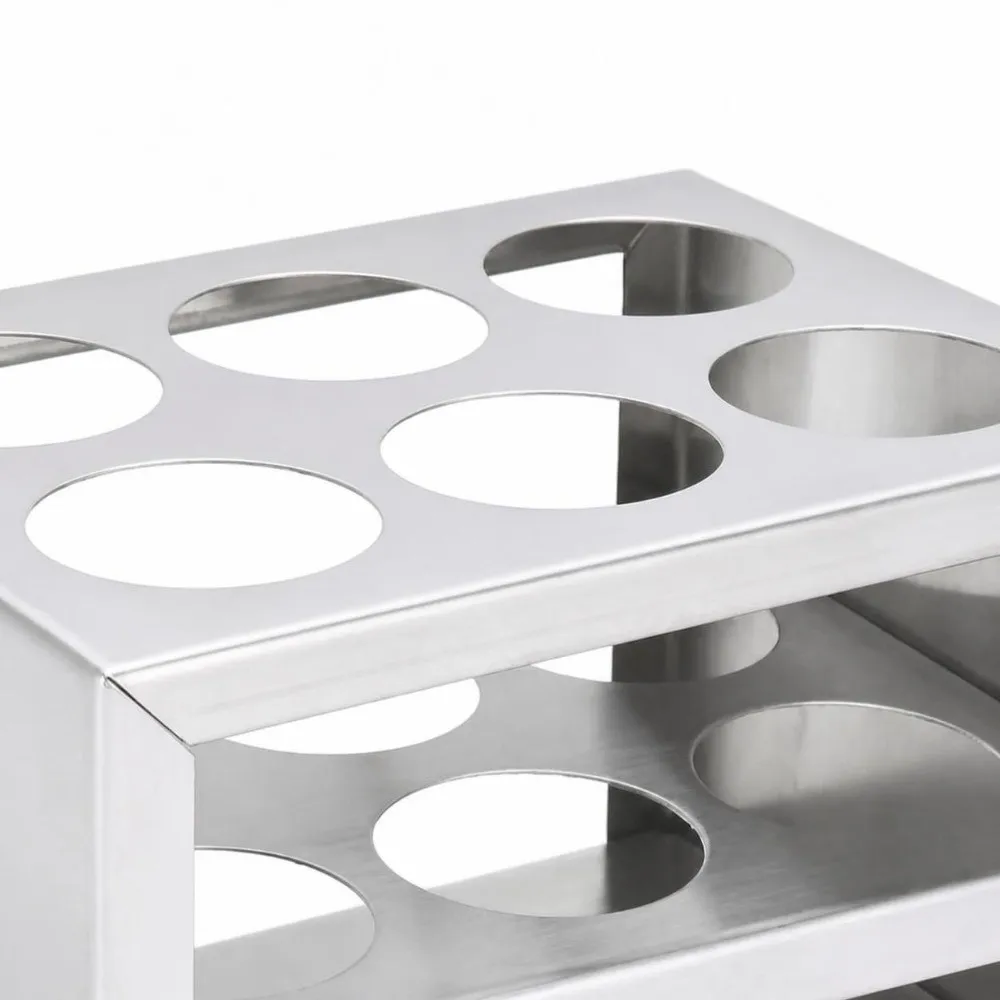 30mm，6 Holes Metal Tube Rack 30Mm Aperture Round Hole Sample Tube Holder Solid 6 Holes Lab Tube Stand Lab Specimen Processing