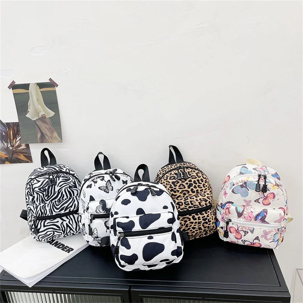 Mini sacs à dos en nylon pour femmes, sac à dos femme tendance, impression animale, petit sac à dos féminin, sacs d'école pour adolescentes, nouveau