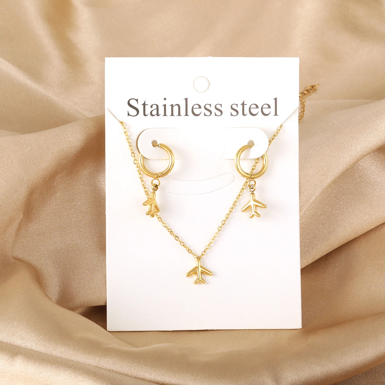 Cute Airplane Jewelry Set for Women