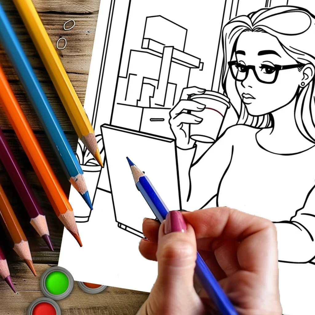 大人のための女の子の人生塗り絵 |   28ページの塗り絵、クリスマスや感謝祭のための画材