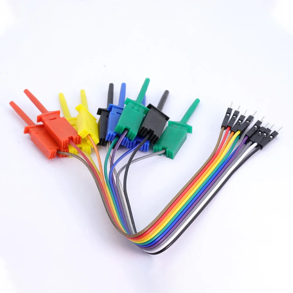 Logic Analyzer Cable Test Cable Clamp Probe 25cm 10 Needle Hook Clamp Kit  Multimeter Test  Connect Chips Pins Tools