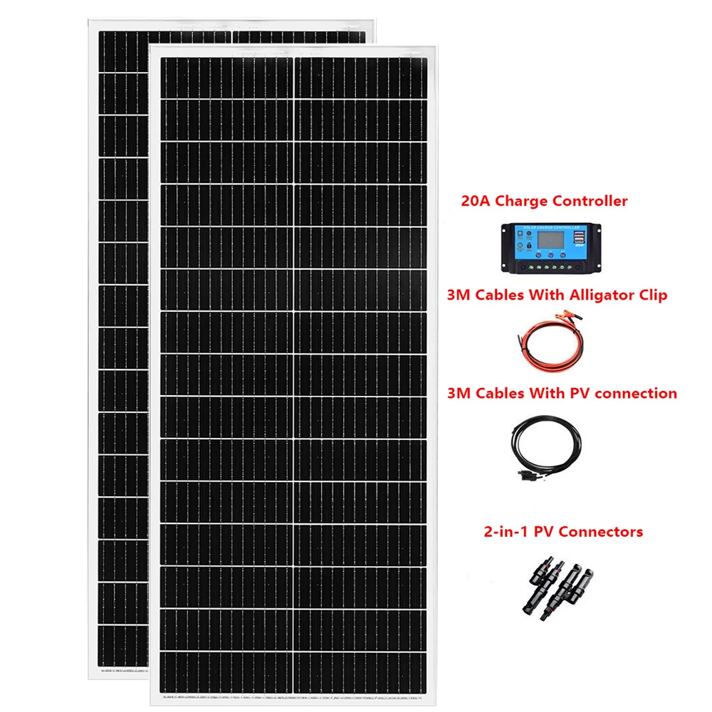 

XINPUGUANG Mono 100 W / 200 W 12V Monocrystalline solar panel Photovoltaic solar panel ideal for motorhomes, garden sheds, boats
