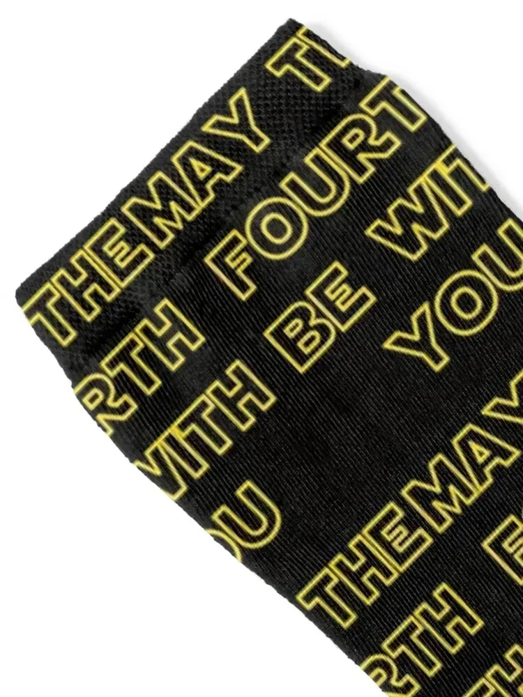 May the FOURTH be with you Socks man cartoon Run happy Designer Man Socks Women's