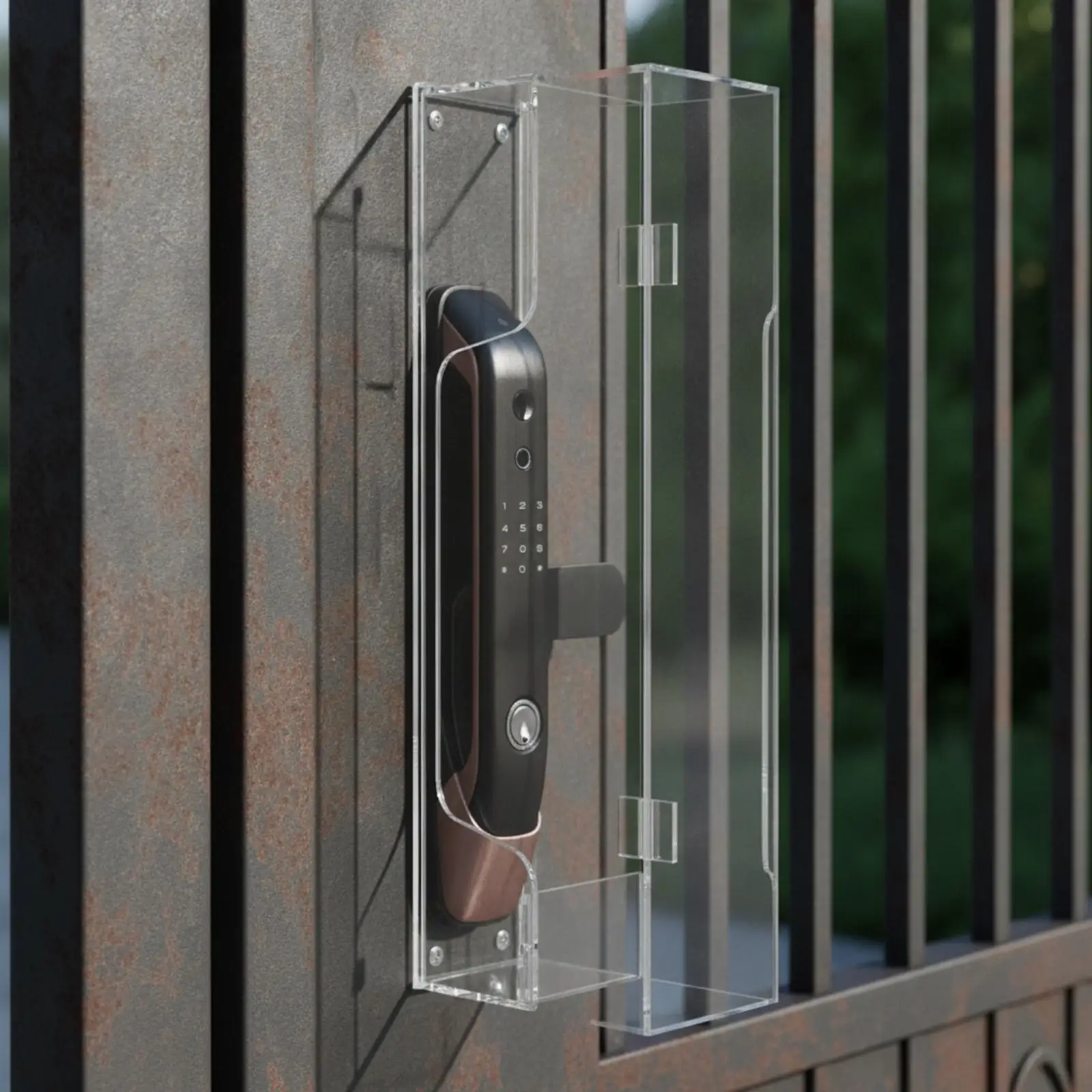 Acrylic Electronic Lock Cover Flip Open Waterproof Outdoor Door Lock Protector for Smart Door Lock Rain Shield Guard