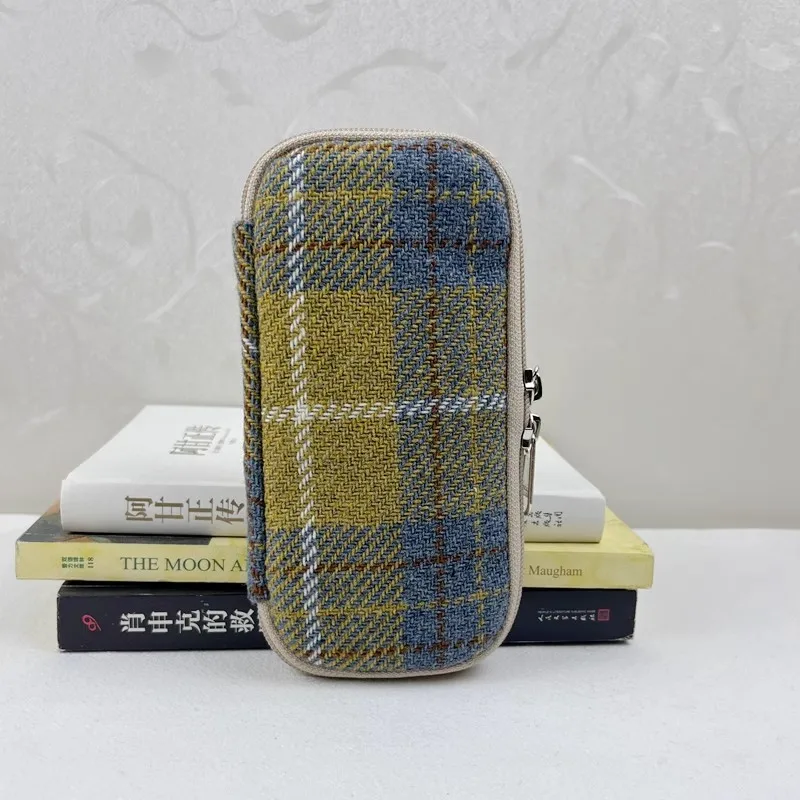 

Plaid Wool Pencil Case Pencil Case Storage Large Capacity Stationery Zipper Bag 3 holes 5 holes 10 holes