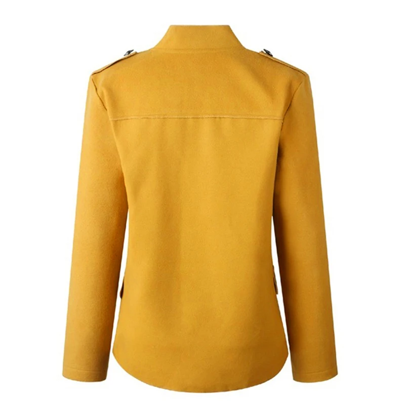 New 2023 Women Jackets Blazer Long Sleeve Row Buckle Yellow Slim Small Suit Femme Hot Style Loose Coat Red Pattern Mujer Suit