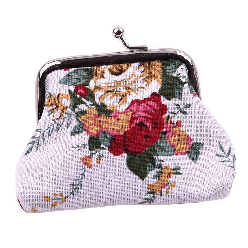 Monedero con broche para mujer, cartera pequeña Retro para mujer, bolso de mano de moda con flores Vintage, bolso de dinero, regalo de flores buenas, 2022