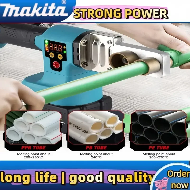 Makita Cordless Hot Melt Welding Machine Portable PPR PE Plastic Pipe Soldering Iron Compatible With 18V 20V Lithium Battery