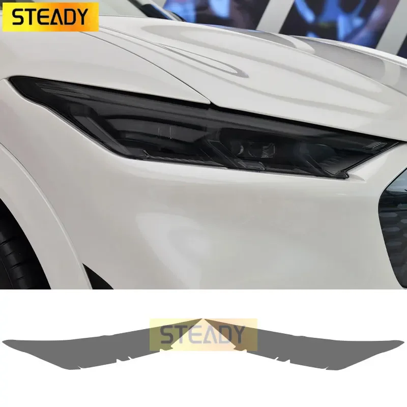 

2 Pcs Car Headlight Protective Film Front Light Transparent Smoked Black TPU Sticker For Ford Mustang Mach E 2021 2022