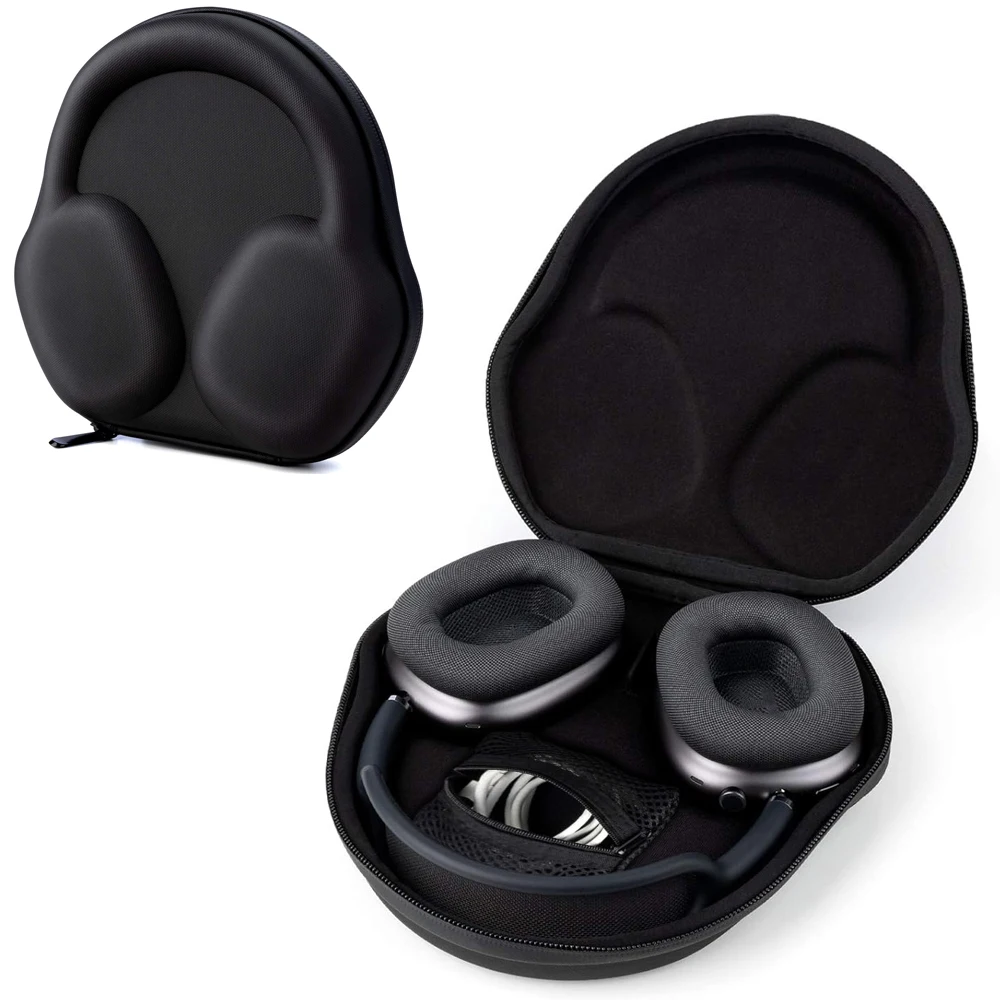 

Чехол для наушников AirPods Max, защитная жесткая дорожная сумка для переноски с кабелем для хранения, компактный чехол для хранения аксессуаров