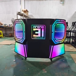 Customized LED DJ facade table dj booth table home bar portable LED dj booth with wheels for Party Events Home Bar Nightclub