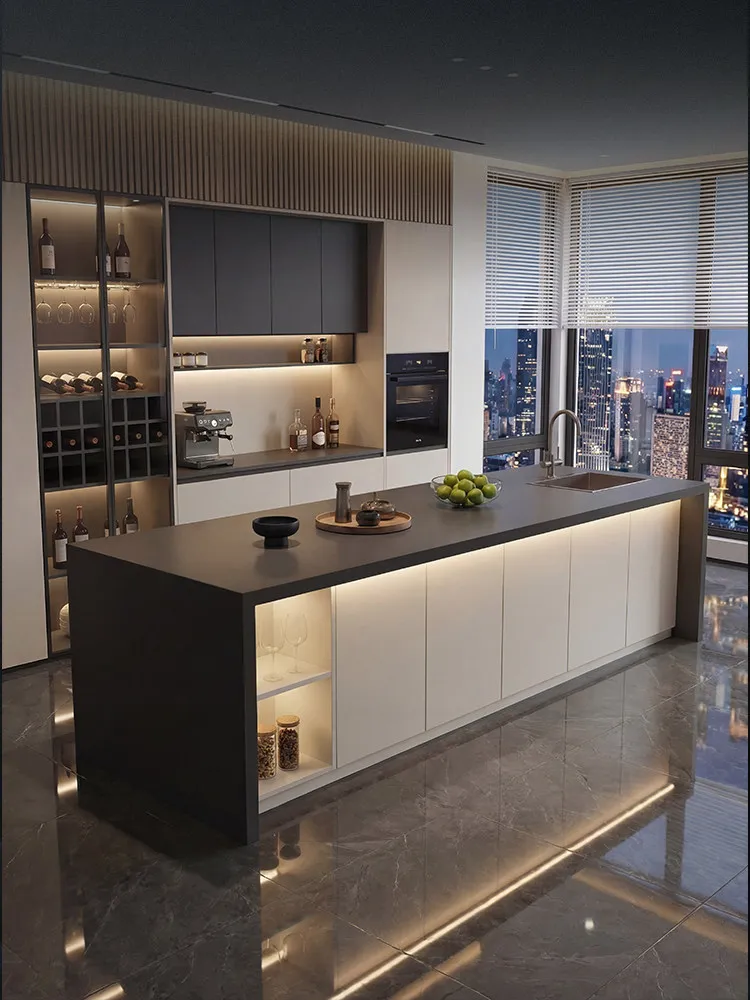 Island table integrated household bar table living room locker middle guide table open