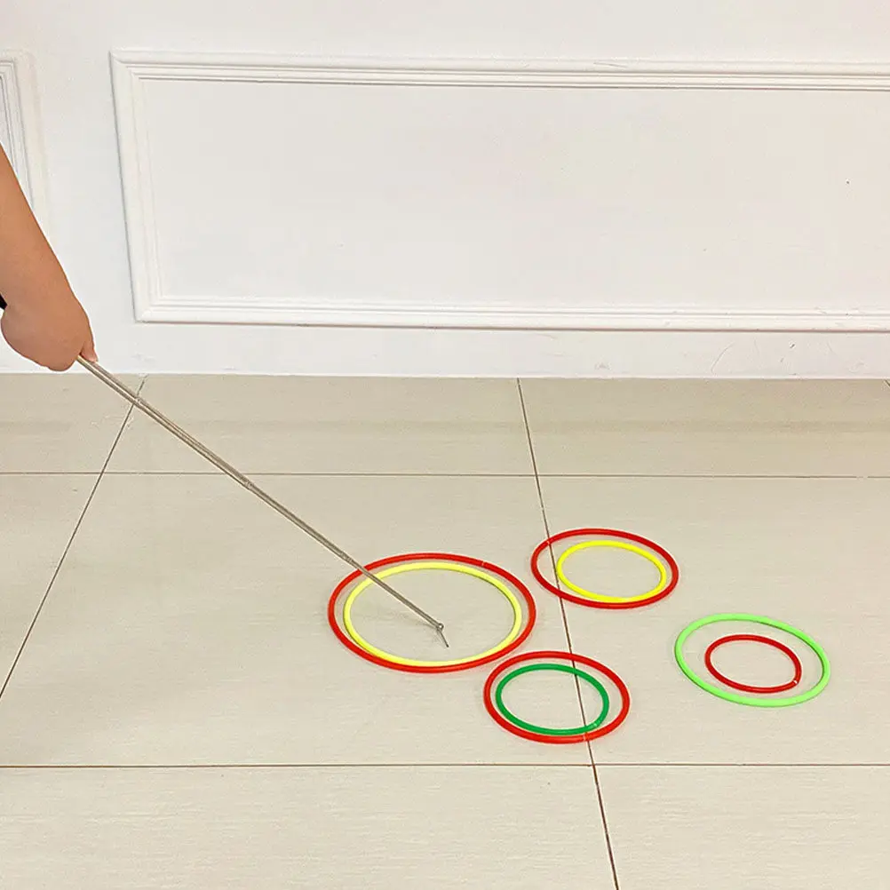 

1Pcs Tossing Ring Pickup Rod Stainless Steel Telescopic Pickup Rod Hook Random Color Easy Carry Toss Game Tool Tossing Accessory