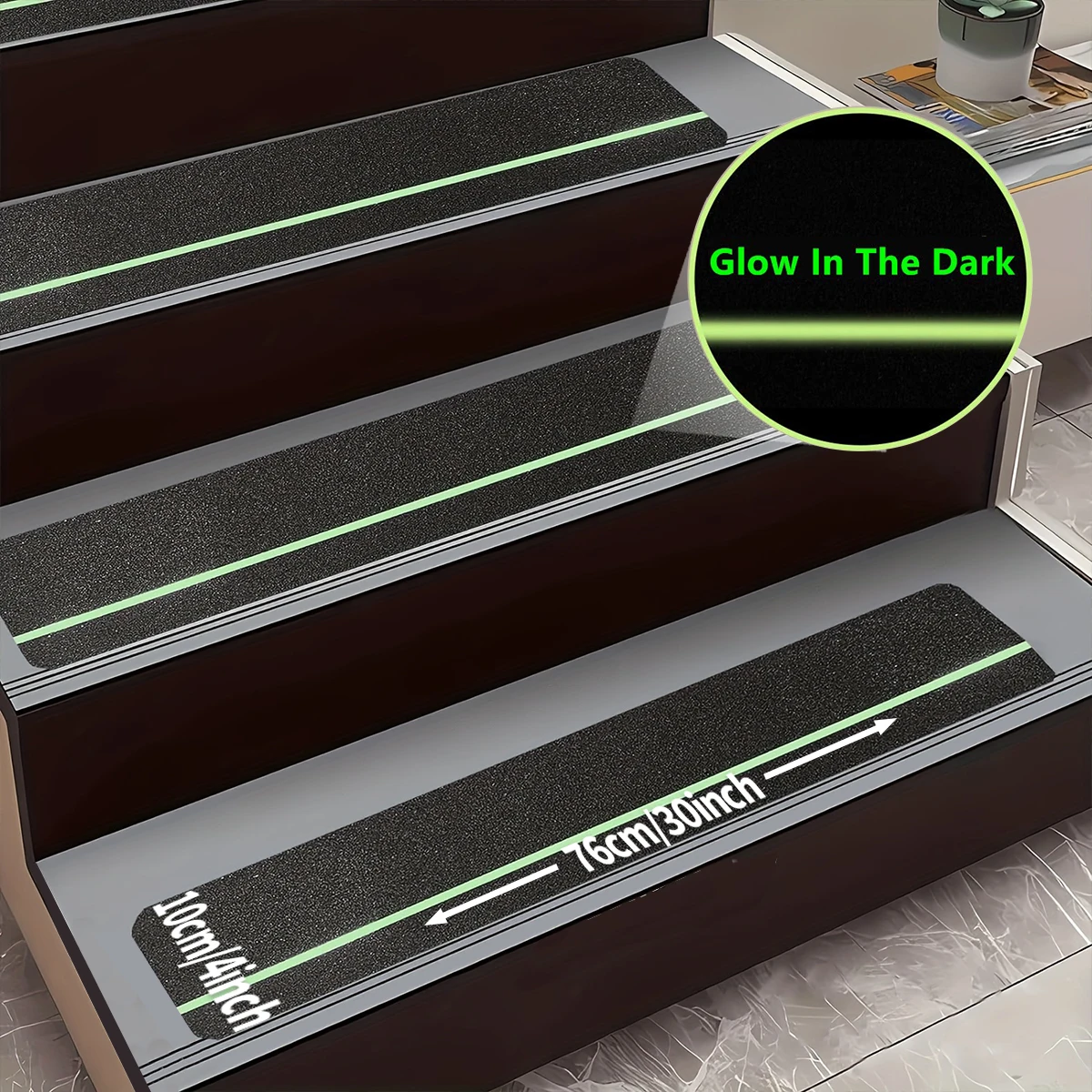 

Anti Slip Grip Tape With Glow in Dark Green Non Slip Traction Tape Abrasive Adhesive For Stairs Safety Tread Step