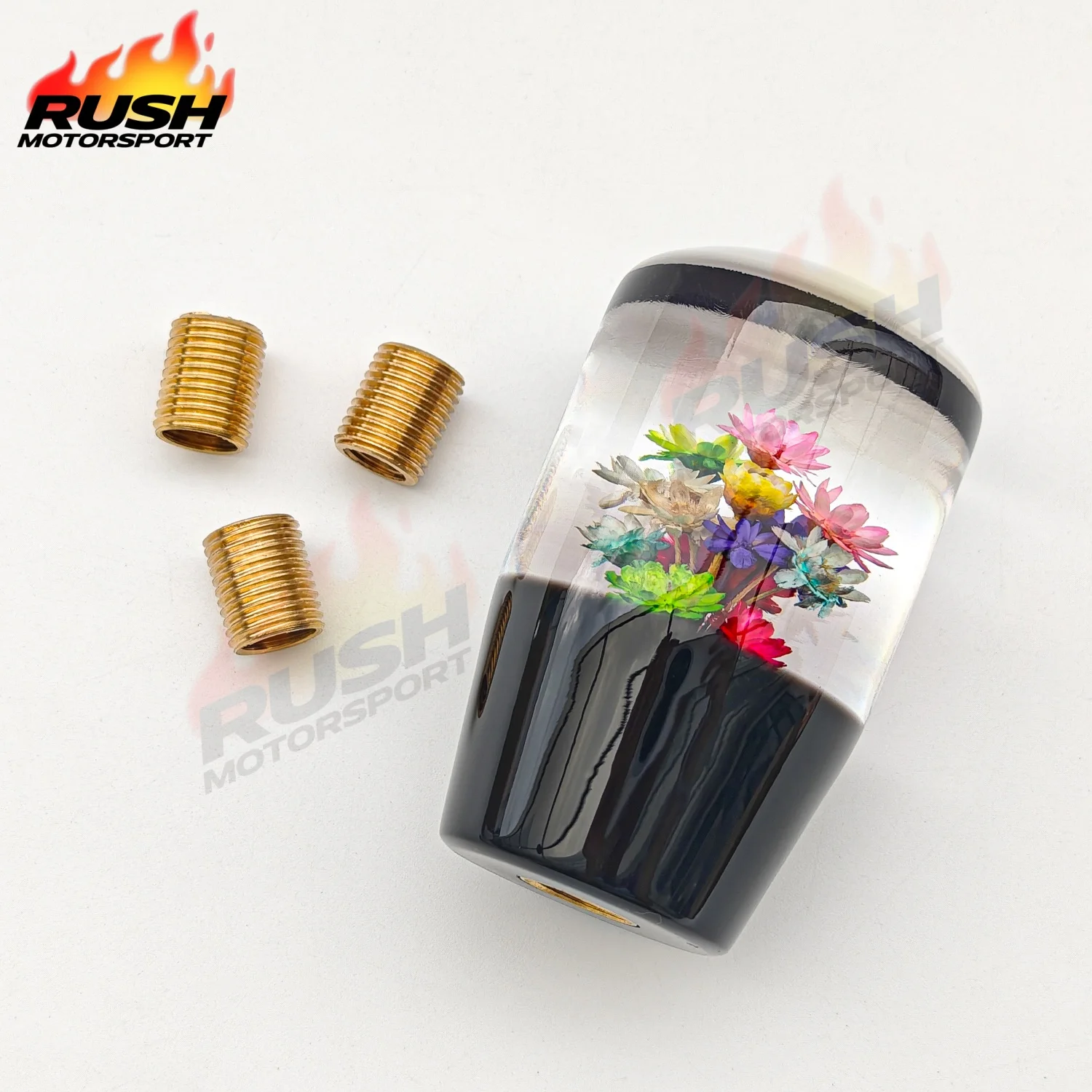 

JDM Car Classic Flower Gear Knob 7.5CM Underwater Flower Clear Gear Shift Knob PC-ASK18-7.5CM