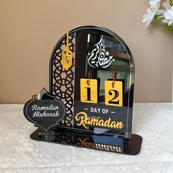 Acrylic Ramadan Countdown Calendar Gifts Day of Ramadan Calendar with Replacing Number 2025 Eid Mubarak Home Decoration Ornament