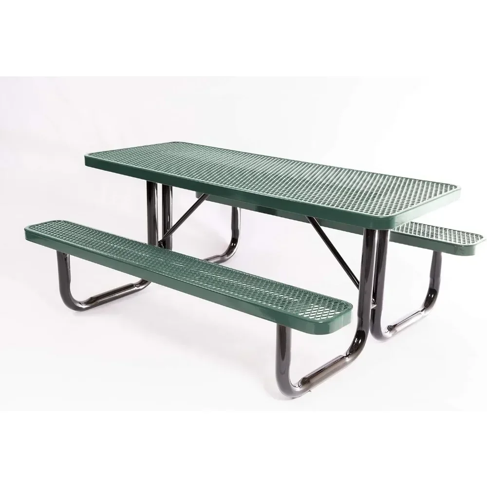 

XMSJ T6-GRN Heavy Duty Rectangular Portable Picnic Table, 6 Ft, Green Outdoor Patio Furniture, Outdoor Tables