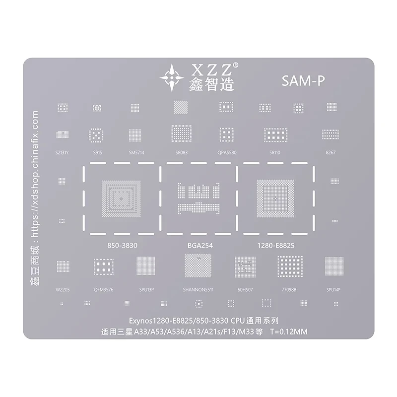 XZZ para Samsung Galaxy Note A/J placa base de teléfono BGA Reballing plantilla CPU IC Chip reparación retrabajo estaño plantación soldadura malla de acero