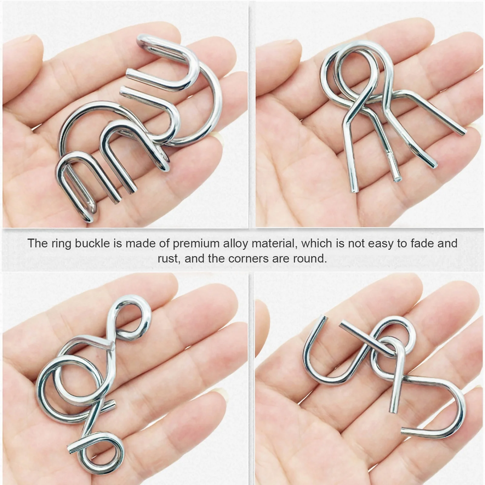 25pcs Intellectual Unlock Ring Chinese Puzzle Game Brain Teaser For Kids Adults Educational Metal Wire Puzzle Set Developmental