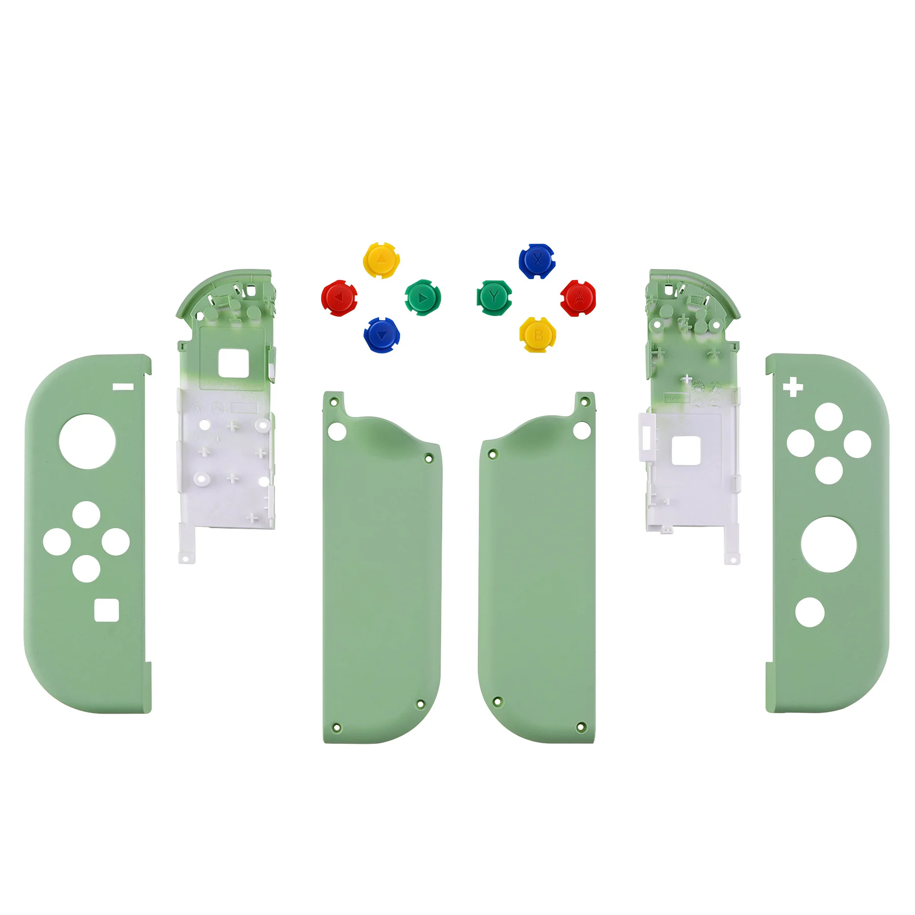 Boîtier de contrôleur vert Matcha, avec boutons colorés, coque de remplacement avec outils pour NS Switch JoyCon & OLED