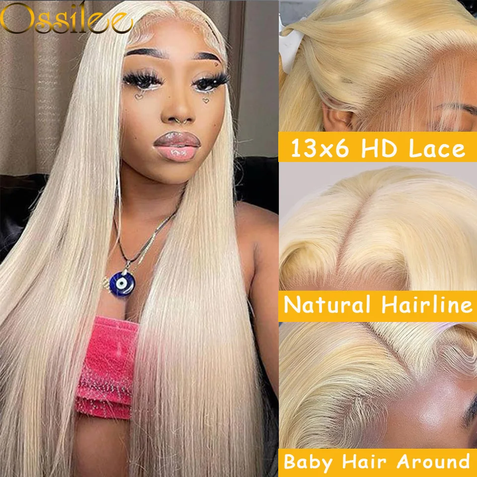 613 13x4 Lace Front Wig Human Hair 250 Density Blonde Lace Front Wigs Human Hair Straight 613 Wig Human Hair Pre Plucked