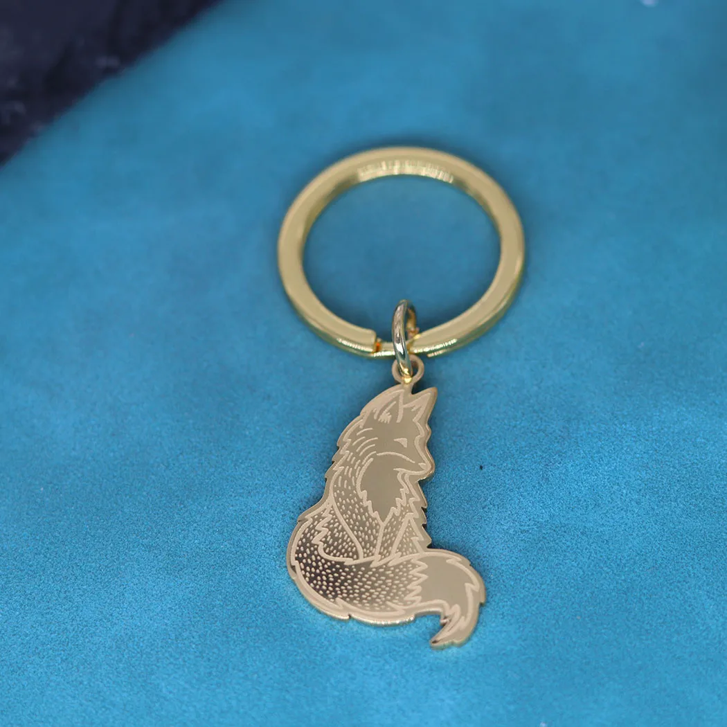 Nedar موضة الفولاذ المقاوم للصدأ الثعلب الحيوان قلادة كيرينغ للنساء الرجال المفاتيح مجوهرات هدايا زوجين مفتاح سلسلة الحلي