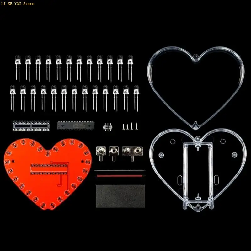 W3je Diy Electronics mit herzförmigen RGBS -LED -Lichtern, Lötpraxis für Schüler und kreatives Geschenk
