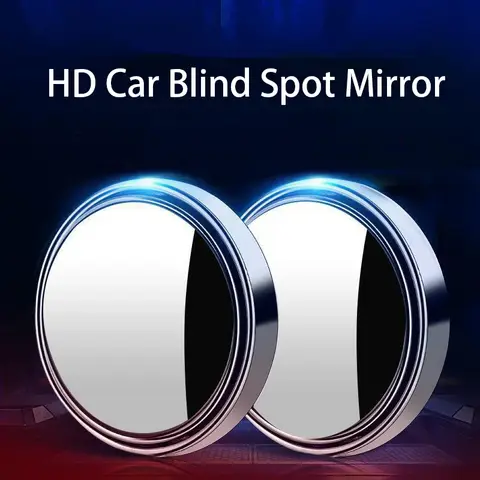 2Pcs Round Frame Convex Blind Spot Mirror Safety Driving Wide-angle 360 Degree Adjustable Clear Rearview Mirror Car Accessories 10 best sales car accessories toyota - №2