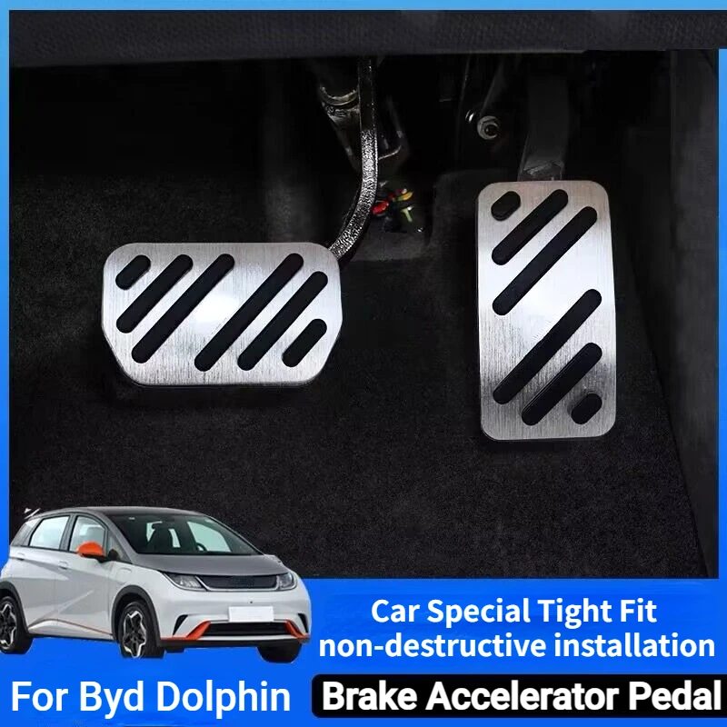 

For BYD Dolphin ATTO 1 2022 2023 Aluminum Alloy Car Accelerator Pedal Brake Pedal Cover Pad Case Non-Slip EA1 Car Accessories