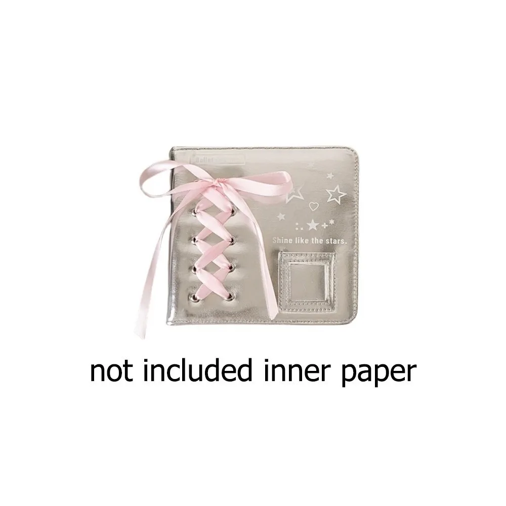 

Balletcore A5/A7 Binder Notebook Cover Bow Korean Style Loose Leaf Photo Album Cover Silver 6 Ring Binder Photocard Cover Study