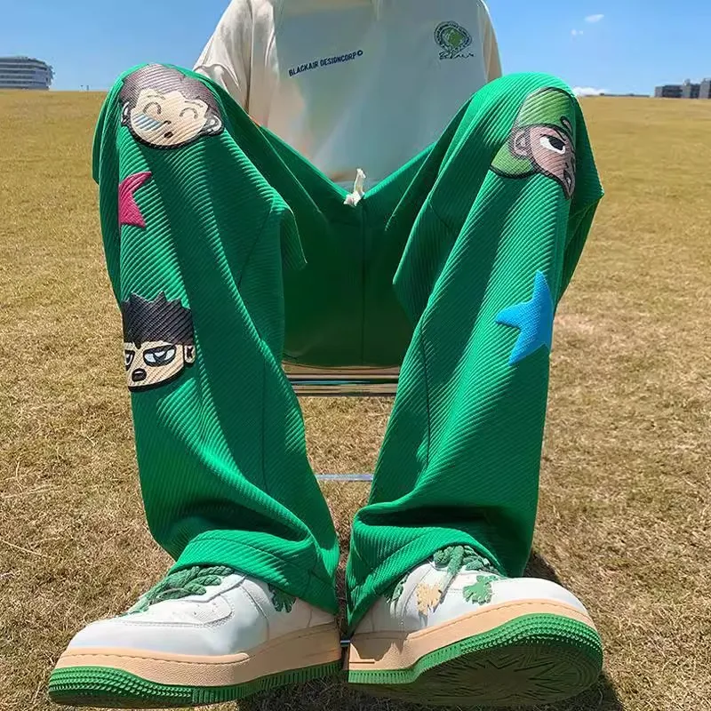 

plus Size Men's Straight Leg Sweatpants High Waist Wide Leg Loose Fit Casual Trousers Autumn Winter plus Size Street Sle Sp...